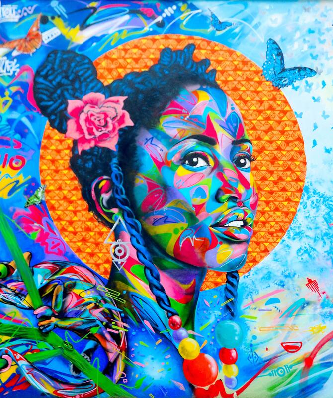 Colourful image of Afro-American Woman